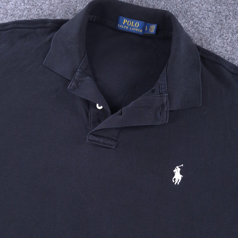 Polo Ralph Lauren Mens Large Black Short Sleeve Pony Logo Polo Shirt LG